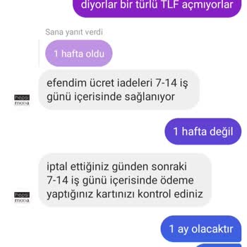 Hepsi Moda Para İadesi Yapılmıyor