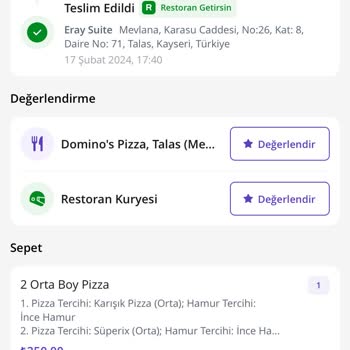 Domino's Pizzanın Teslim Etmediği Pizzayı Teslim Edilmiş Göstermesi