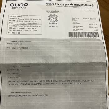Ouno Service Arızalı Cihaz Ve İlgisiz Servis Sorunu