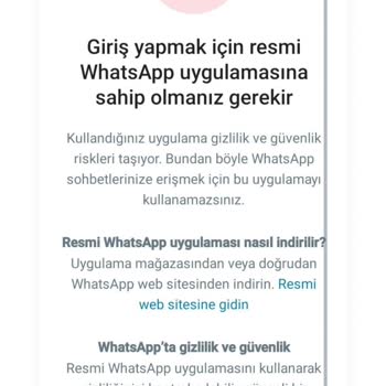 WhatsApp Resmi Uygulama Sorunu