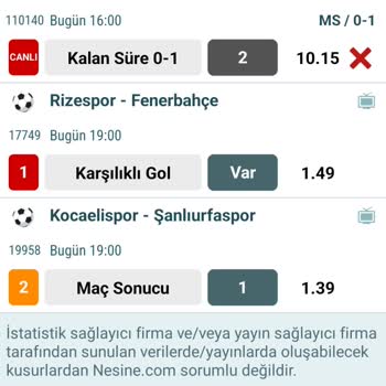 Nesine Maçın Geri Kalanı