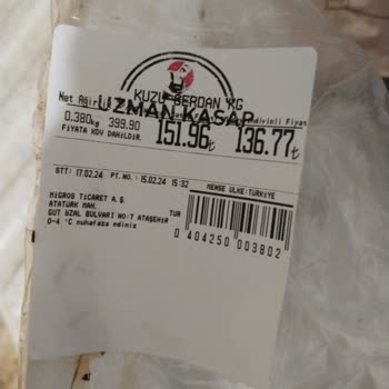 Migros Elazığ Bozuk Et