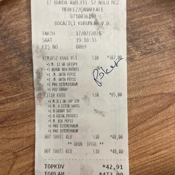 17 Burda AVM KFC Ödemesi Yapılan Sipariş Eksik Ürün Var