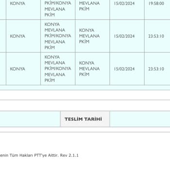 PTT Kargo Konya Mevlana Pkim Kargo