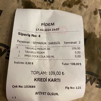 Pidem Tavuklu Menümde Tavuk Yoktu Resmen