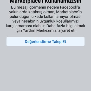 Facebook Marketplace Erişim Engeli Ve Destek Talebi!