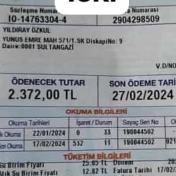 İSKİ Fazla Gelen Su Faturası