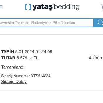Yataş Firması 1 Ay Beklettikten Sonra Ürünü Göndermemesi