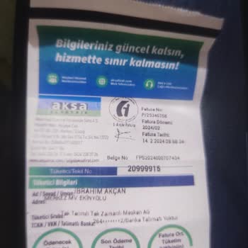 Aksa Fırat Perakende Elektrik Faturası Ödemesinde Yaşanan Fazla Tahsilat Problemi