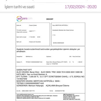 Enpara Transfer İptali D