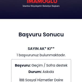 İBB Geçim Sofra Destek Mağduriyet İ