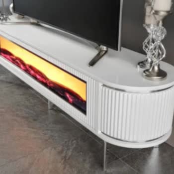 Evkur Şömineli TV Ünitesi