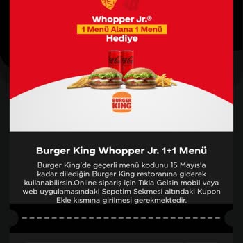 Dahadaha.com Burger King Kod Hüsranı: 1+1 Menü Hayal Kırıklığı