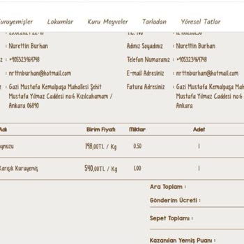 Kurtuluş Kuruyemiş Eksik Ürün Gelmesi