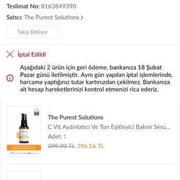 Trendyol'da Aynı Gün İptalde Para İadesi Yapılmaması