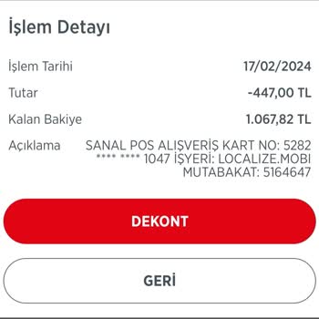 Localize Mobi Hesaptan İzinsiz Para Çekme
