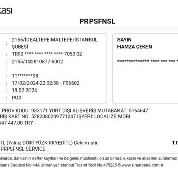 Localize Mobi Hesaptan İzinsiz Para Çekme