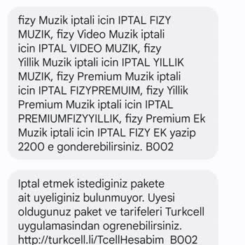 Turkcell Fizy Premium Abonelik İptal