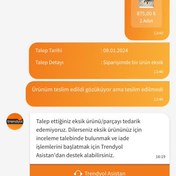 Trendyol Cosar Group Ürünü Eksik Yolluyor