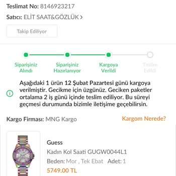 Trendyol Teslim Edilmeyen Ürün Elit Saat Mağazası Ürünü