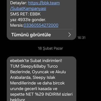 ebebek İstenmeyen SMS Yağmuruna Son!