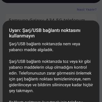 Samsung Su Veya Nem Algılandı