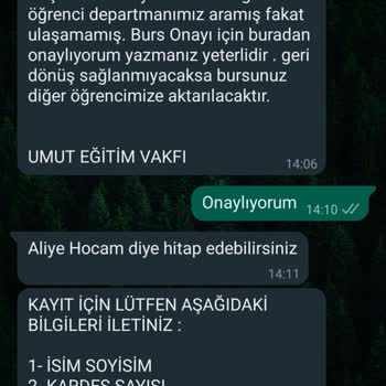 Umut Eğitim Vakfı (Burs Başvurusu) Sosyal Medya Üzerinden Burs Vaadiyle Bilgi İstismarı