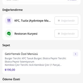 GetirYemek İade Tutarlarını Ödemiyor.