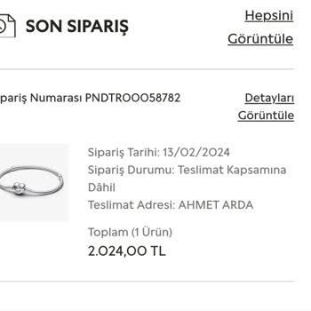 Pandora Mücevher Pandora Kargo Sorunu