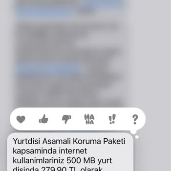 Vodafone Otomatik Tanımlanan Yurt Dışı Paketlerinin İadesini İstiyorum