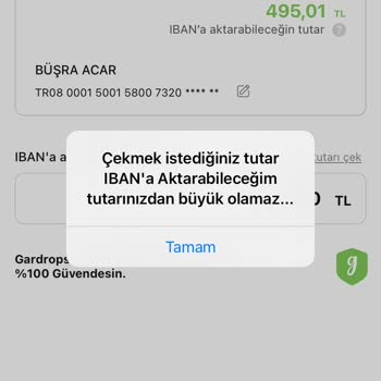 Gardrops Hesabıma Para Aktaramıyorum