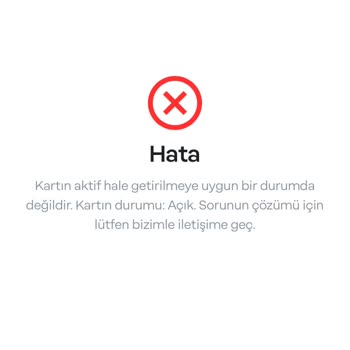 Papara Kart Tanımlama Hatası!