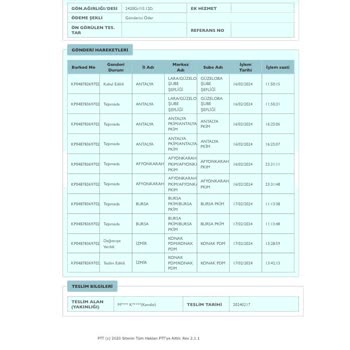 PTT Kargo Kargomu Yanlış Şehirde Başka Kişiye Teslim Etti