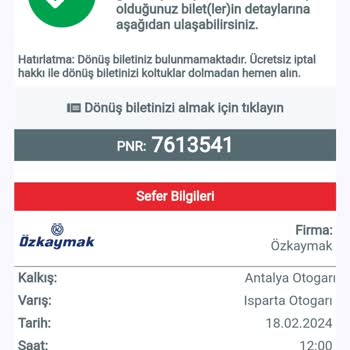 Özkaymak Firmasının Bileti Kafasına Göre Açığa Alması