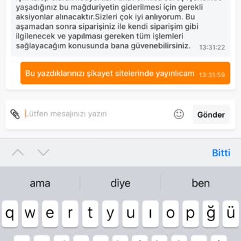 Migros Siparişimdeki Ürünümü Göndermedi.