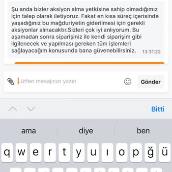 Migros Siparişimdeki Ürünümü Göndermedi.
