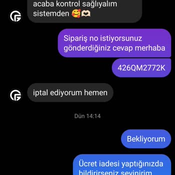 Gofeel Ürün Ve De Para İadesi Yapılmıyor.