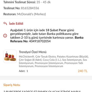 Trendyol Yemek İnsanları Mağdur Ediyor