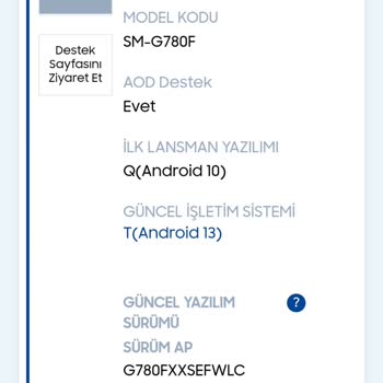 Samsung S20fe Sm-g780g Modeli Android 14 Güncelleme Sorunu