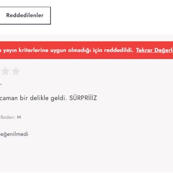Boyner Kusurlu Ürün Gönderdi