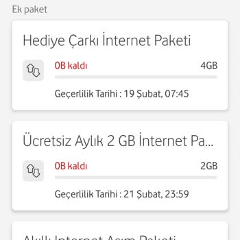 Vodafone İnternet Aşım Paketi İptal Olmasını İtiyorum