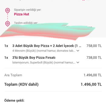 Pizza Hut Markasında Yanık Plastik