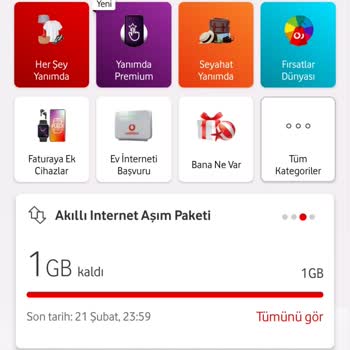 Vodafone İnternet Paket Aşımı Yapılmış