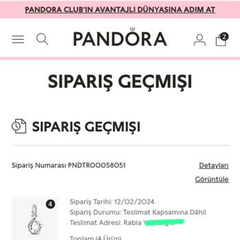 Pandora Mücevher Sipariş Teslim Sorunu