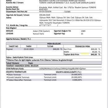 Türkiye Sigorta Talep Edilmeksizin İzinsiz Sigorta Yenilemesi