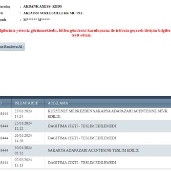 Akbank Kredi Kartı Teslimatı Gecikmesi