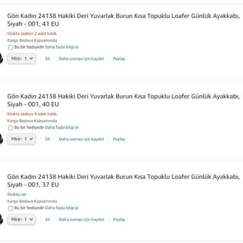 Amazon Aynı Ürüne De Değişik Ayakkabı Numaralarında Çok Farklı Fiyat