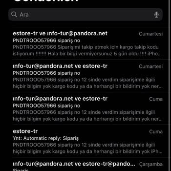 Pandora Mücevher  Siparişimi Göndermiyor