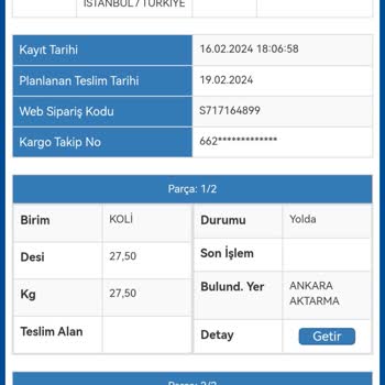 Sürat Kargo Ankara aktarma sorunu