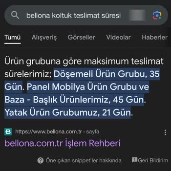 Bellona Teslimat Süresi Uzunluğu